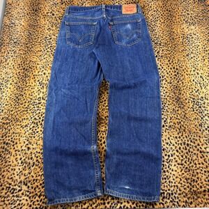 Levis 505 Regular Fit Jeans Mens 34x30 Blue Denim Straight Leg 2000s Y2K Mexico